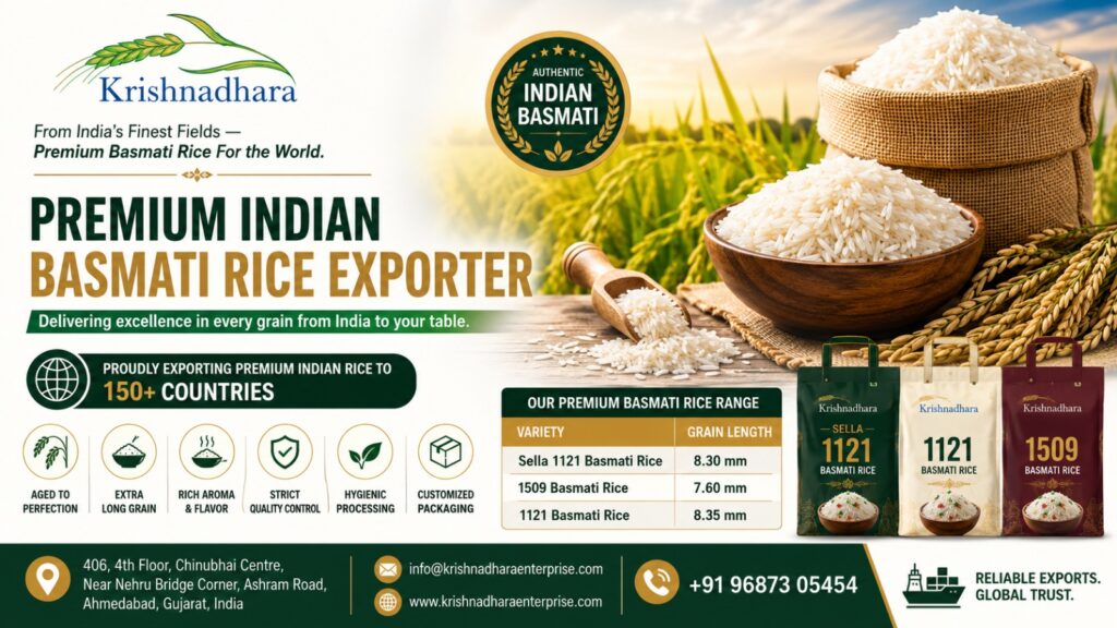 Premium Indian Basmati Rice Exporter | Krishnadhara Enterprise
