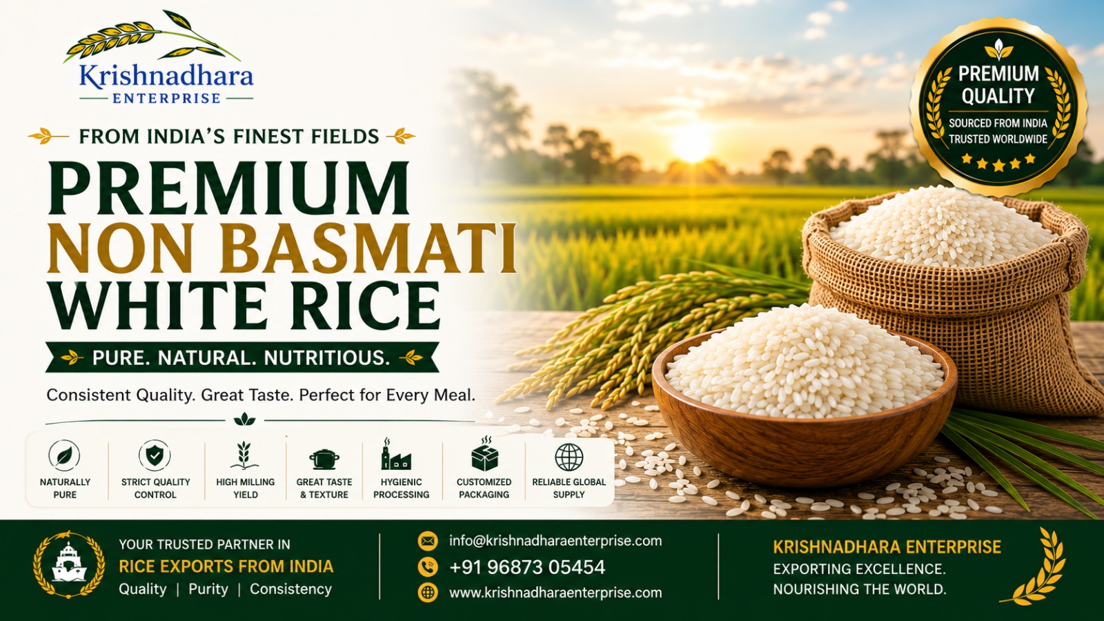 Premium Non-Basmati White Rice Exporter from India